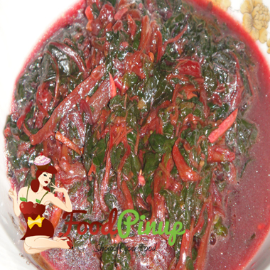 Boiled Red Spinach with Shrimps_web